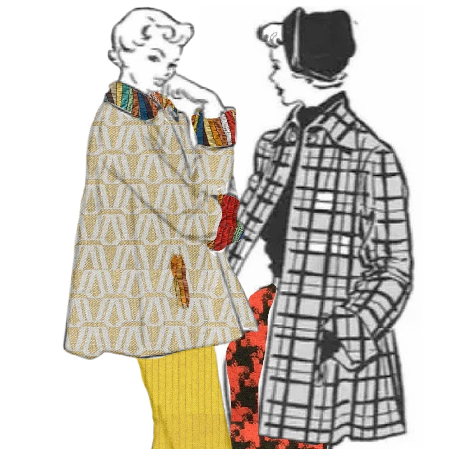 1930s sewing pattern illustraton of a swing jacket.