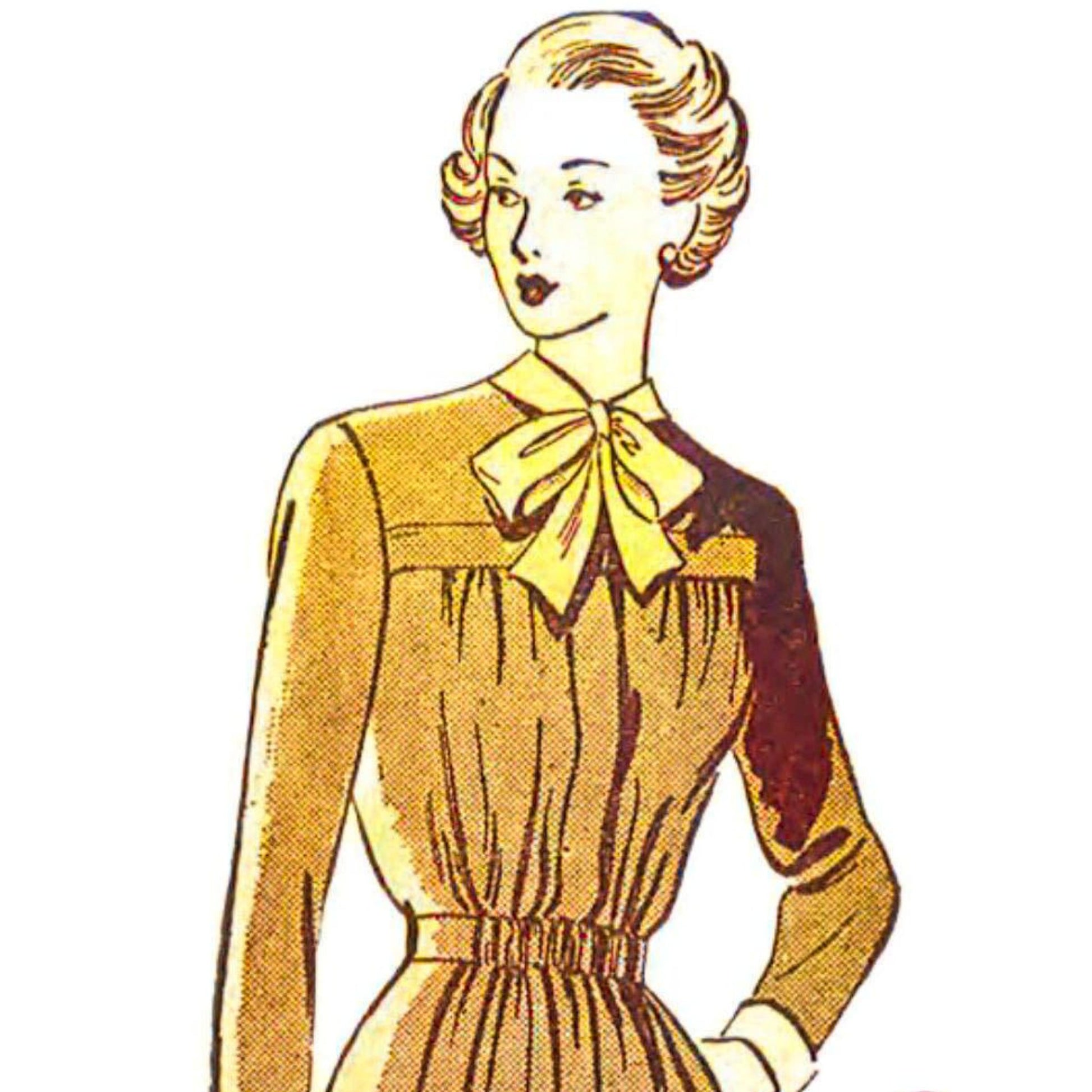 1940s Pattern, Maternity Dress, Long or Short Sleeves - Vintage Sewing Pattern Company