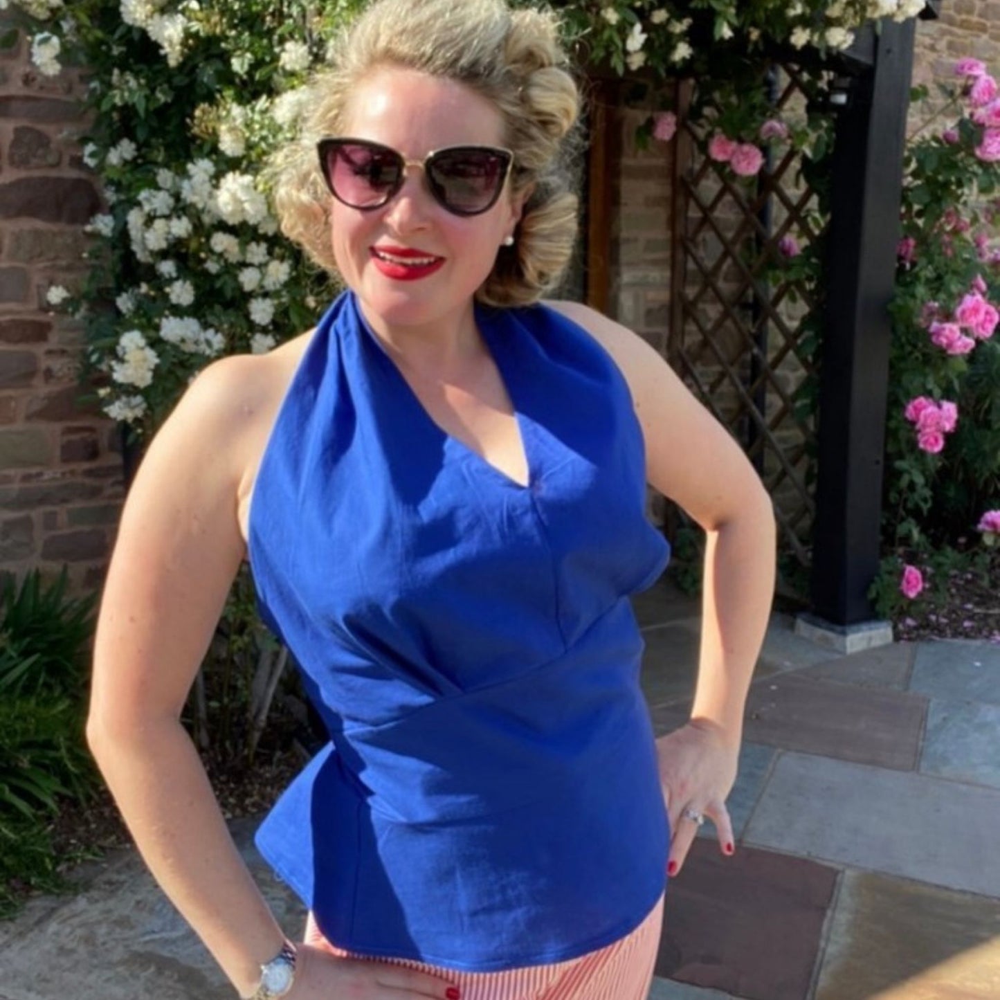 Patrón vintage de los años 50: 'Subway' "Top, blusa con cuello halter rápido & sencillo - Busto 34” (86,4 cm)