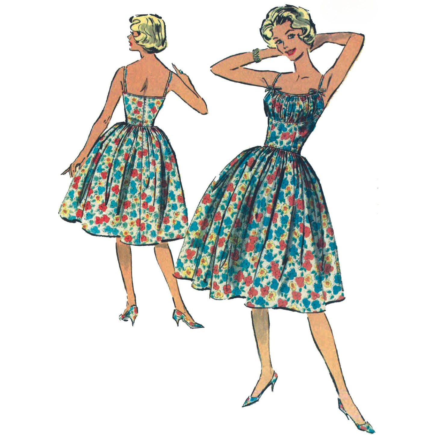 1950s Sewing Pattern Advance 9007, Marilyn Monroe Style Bombshell Dress 'Easy to Sew' - Multi-sized - Vintage Sewing Pattern Company
