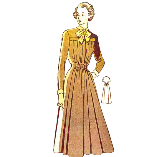 1940s Pattern, Maternity Dress, Long or Short Sleeves - Vintage Sewing Pattern Company