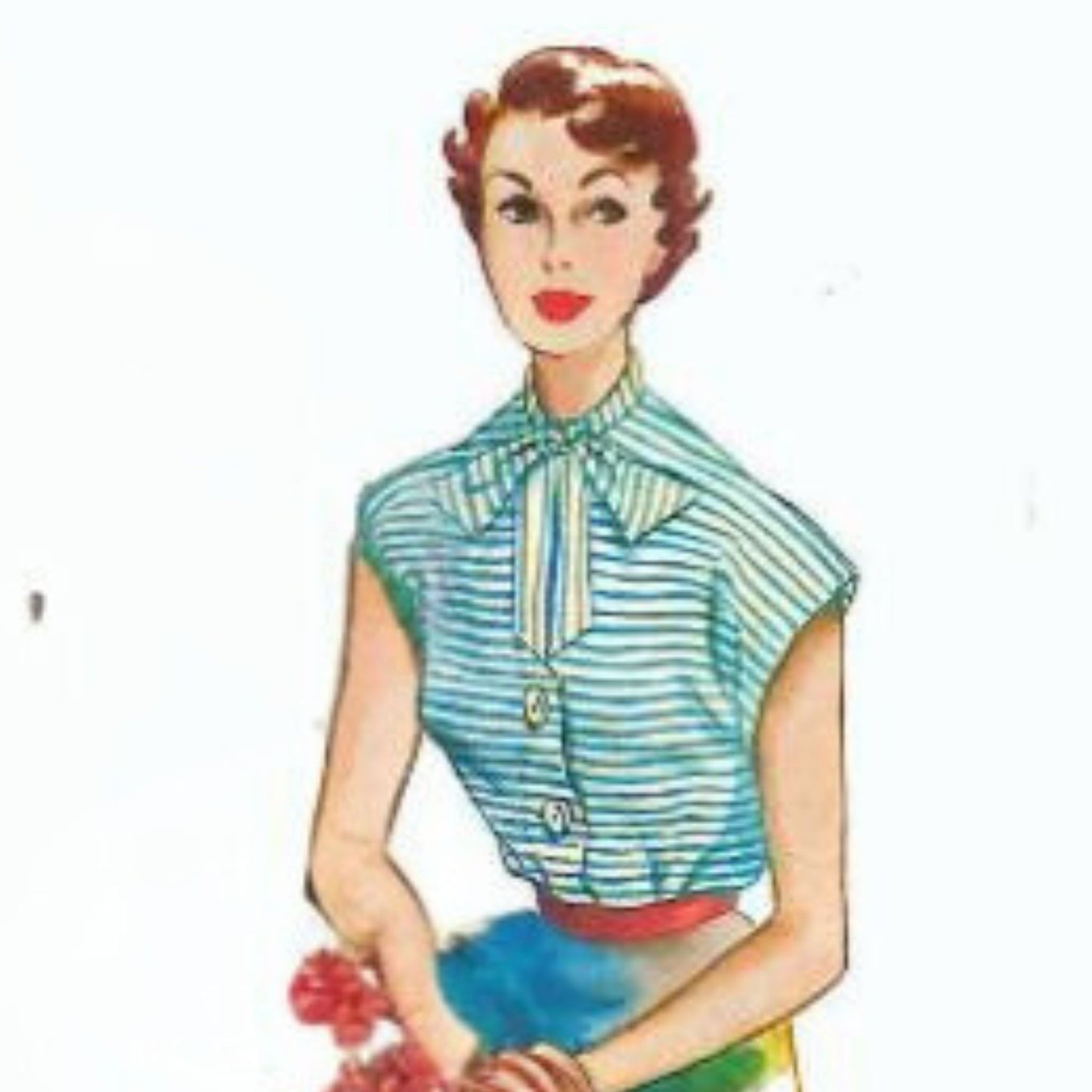 PDF - Modèle vintage des années 1950, Blouse & haut pour Femmes , Rockabilly - Buste 36" (91,4 cm) - Imprimez instantanément à la maison