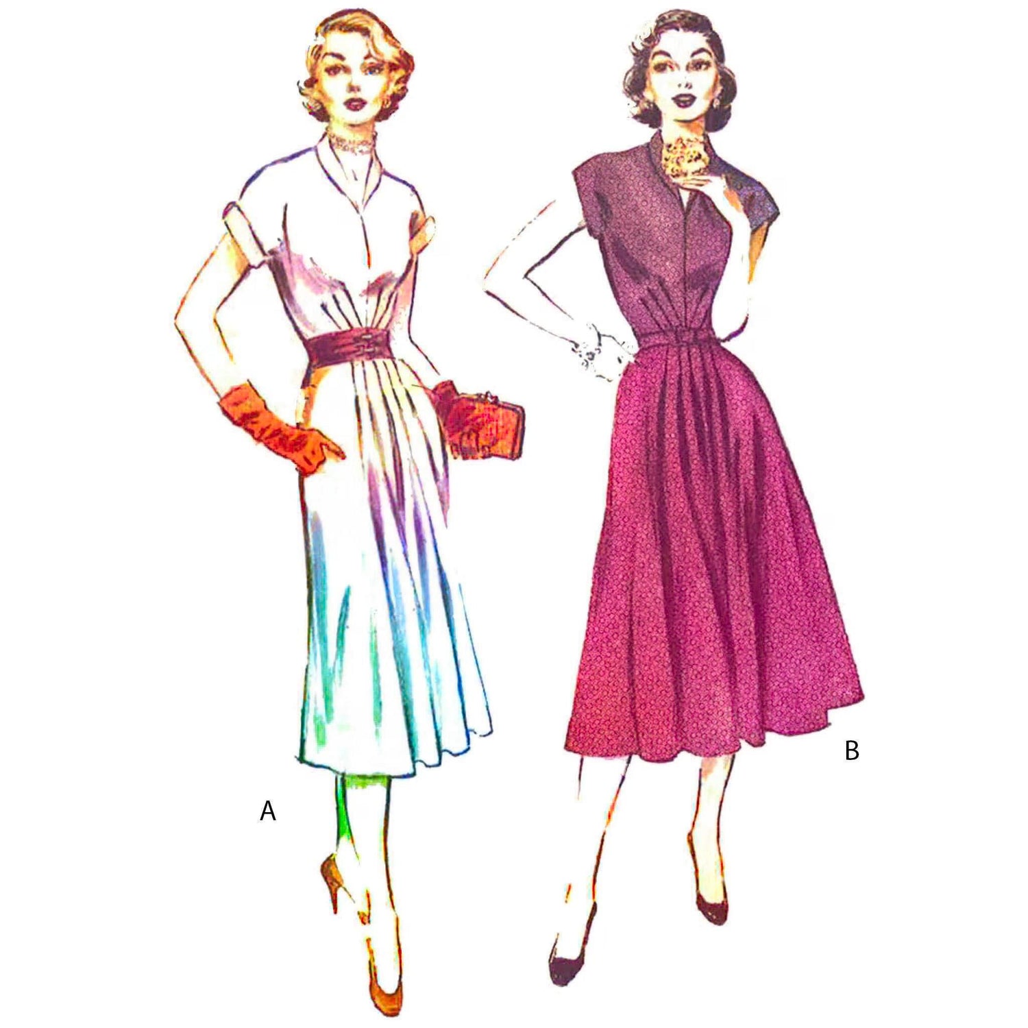 Women wearing a 50s dress