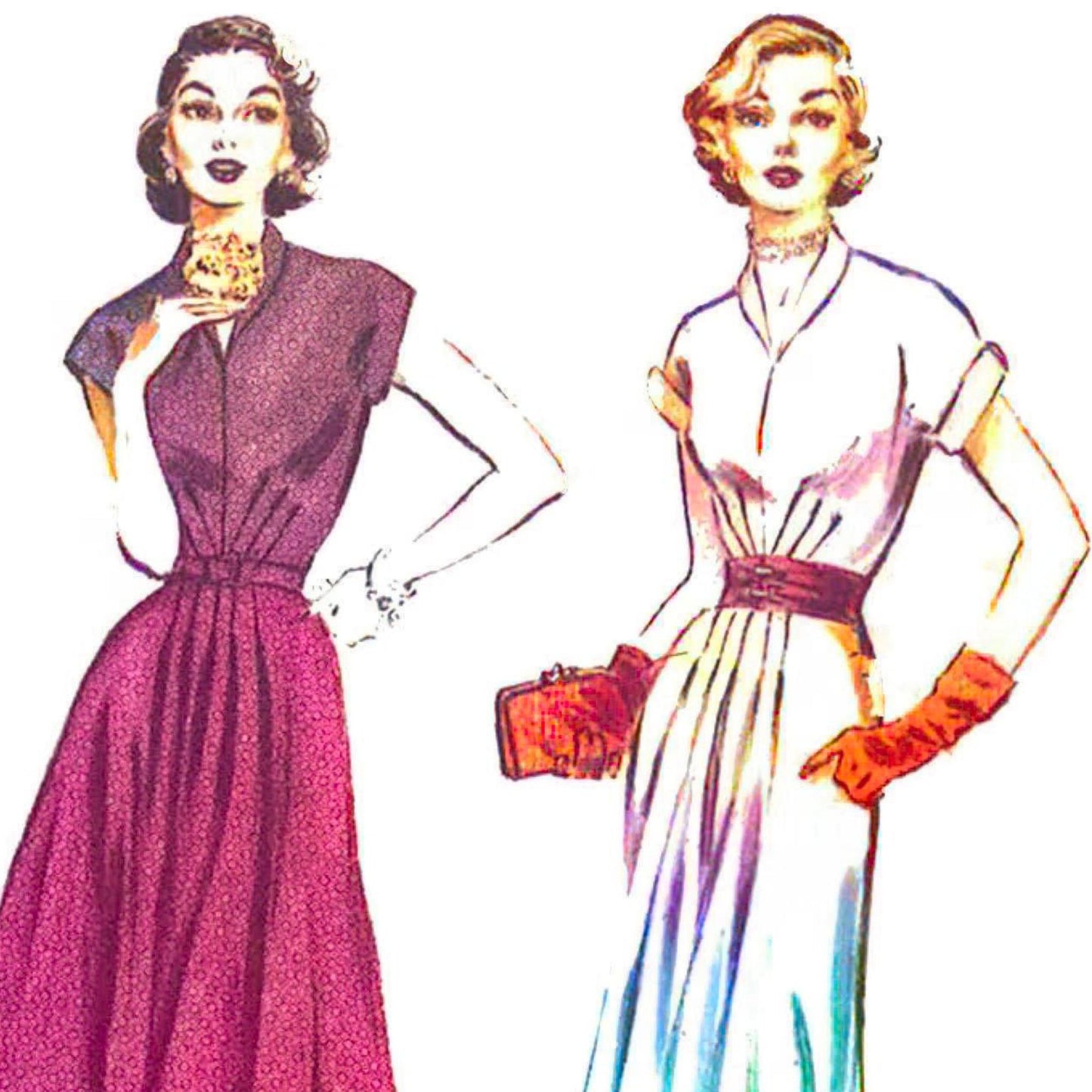 Women wearing a 50s dress