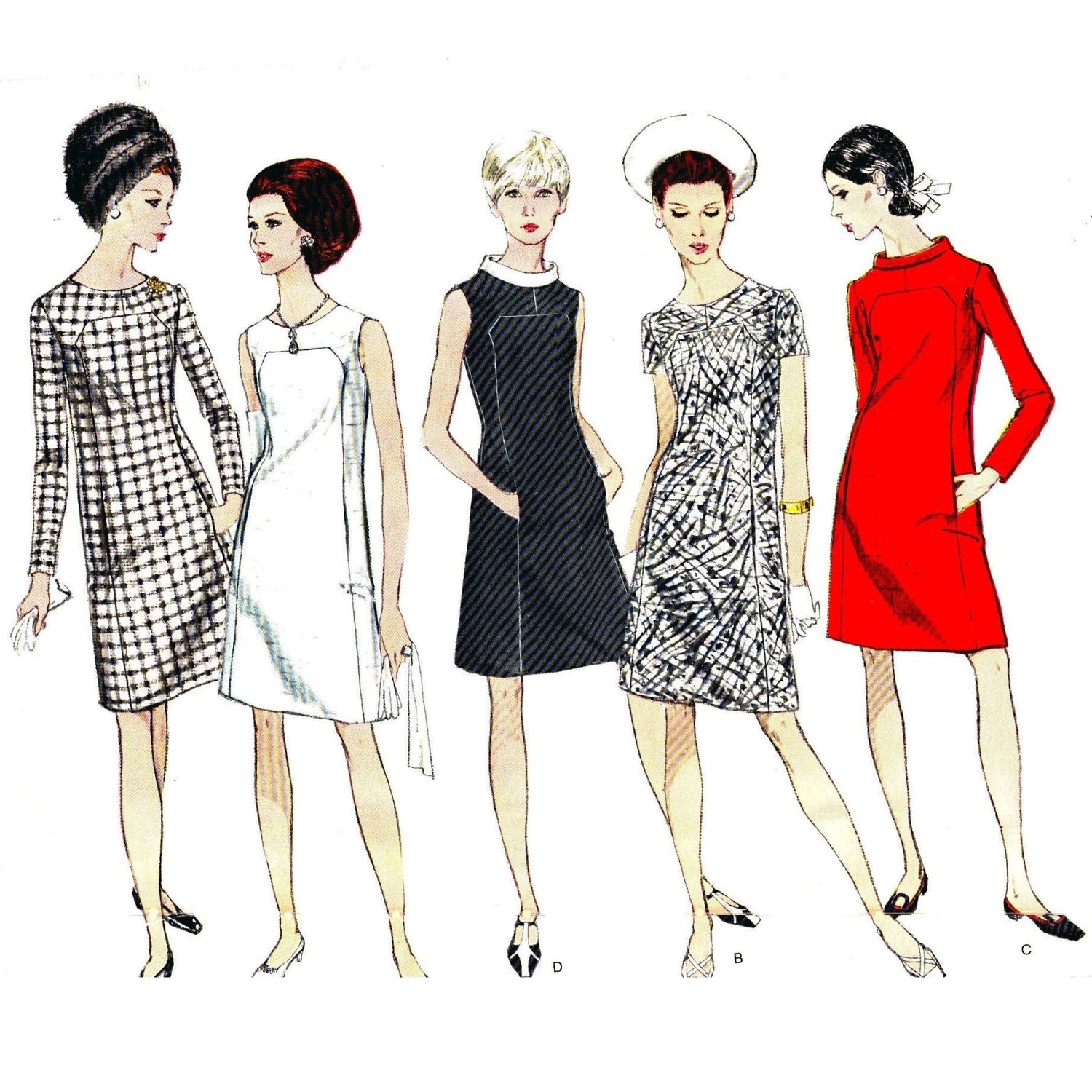 1940's Sewing Pattern: 40s -Simplicity Pattern No. 1389- Misses one piece  dress. The bodice is styled with darts at front waistline and gathers at  back waistline. The skirt front is softly gathered