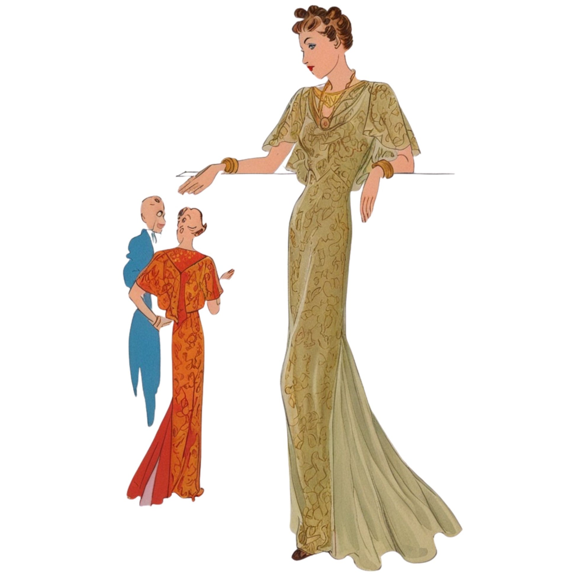 PDF 1930s Pattern Vogue Special Design Elegant Evening Dress