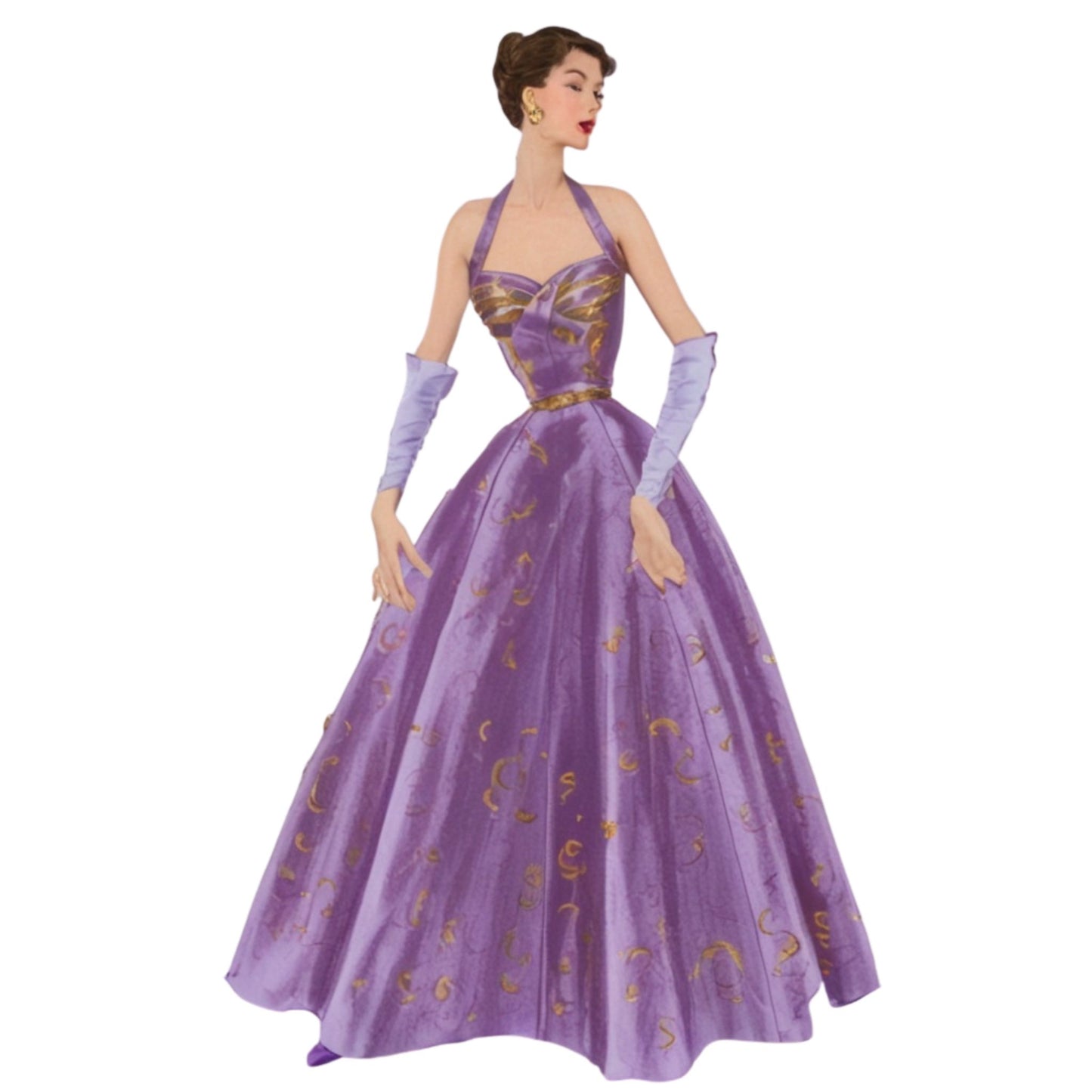 Modello anni '40, abito da sera Vogue con scollo all'americana - Busto 32" (81,3 cm)