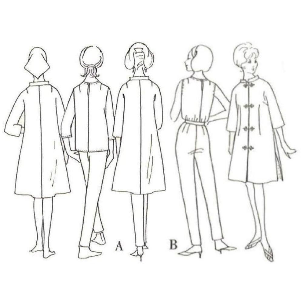 Line drawing of coats and pants