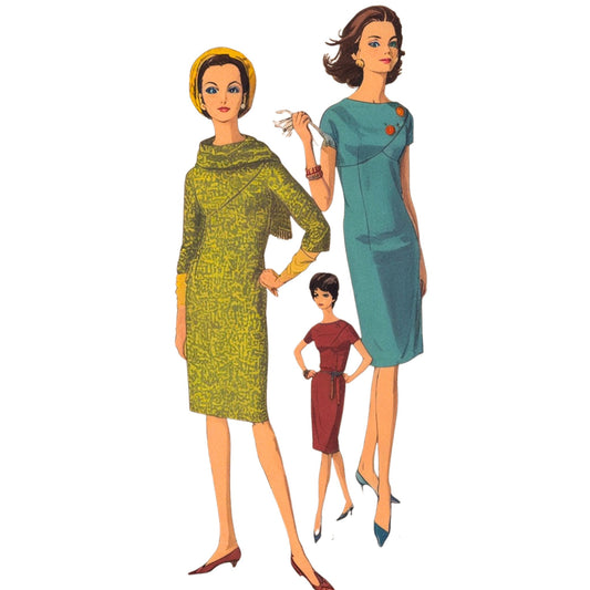 Illustration of three women in vintage dresses on a white background
