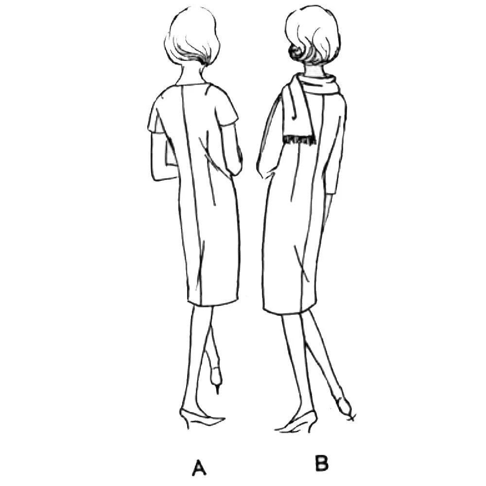 Line drawing of dresses