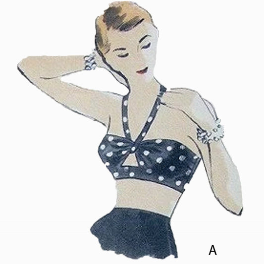 Models wearing halter neck and crop tops made using Vogue 7385 Sewing Pattern