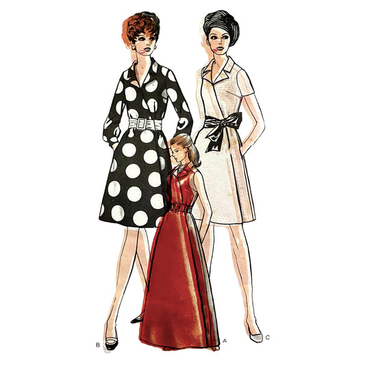 1960s Vogue One-Piece Wrap-Over Dress Sewing Pattern -  Bust 34” (86.4cm)