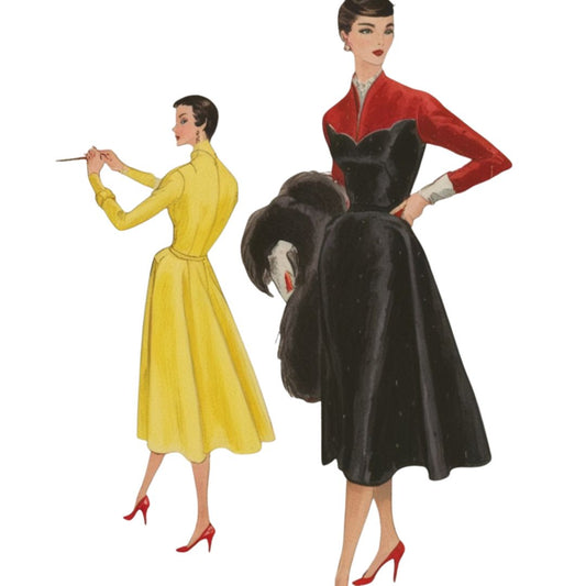 1950s Sewing Pattern, Women's Dress, One Piece - Bust 34” (86cm)