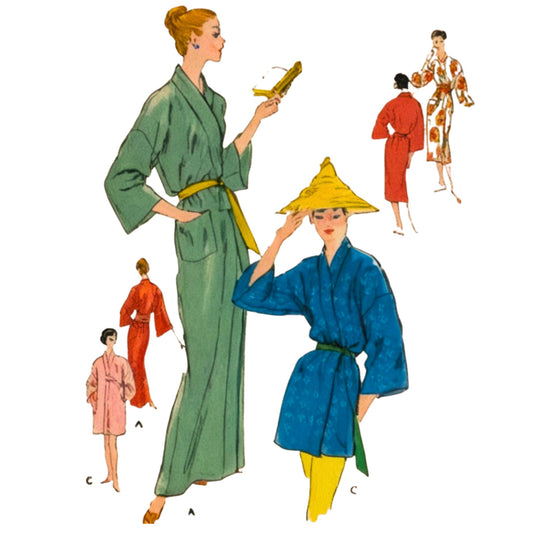 Vintage-style illustration of people wearing colorful robes and hats on a white background