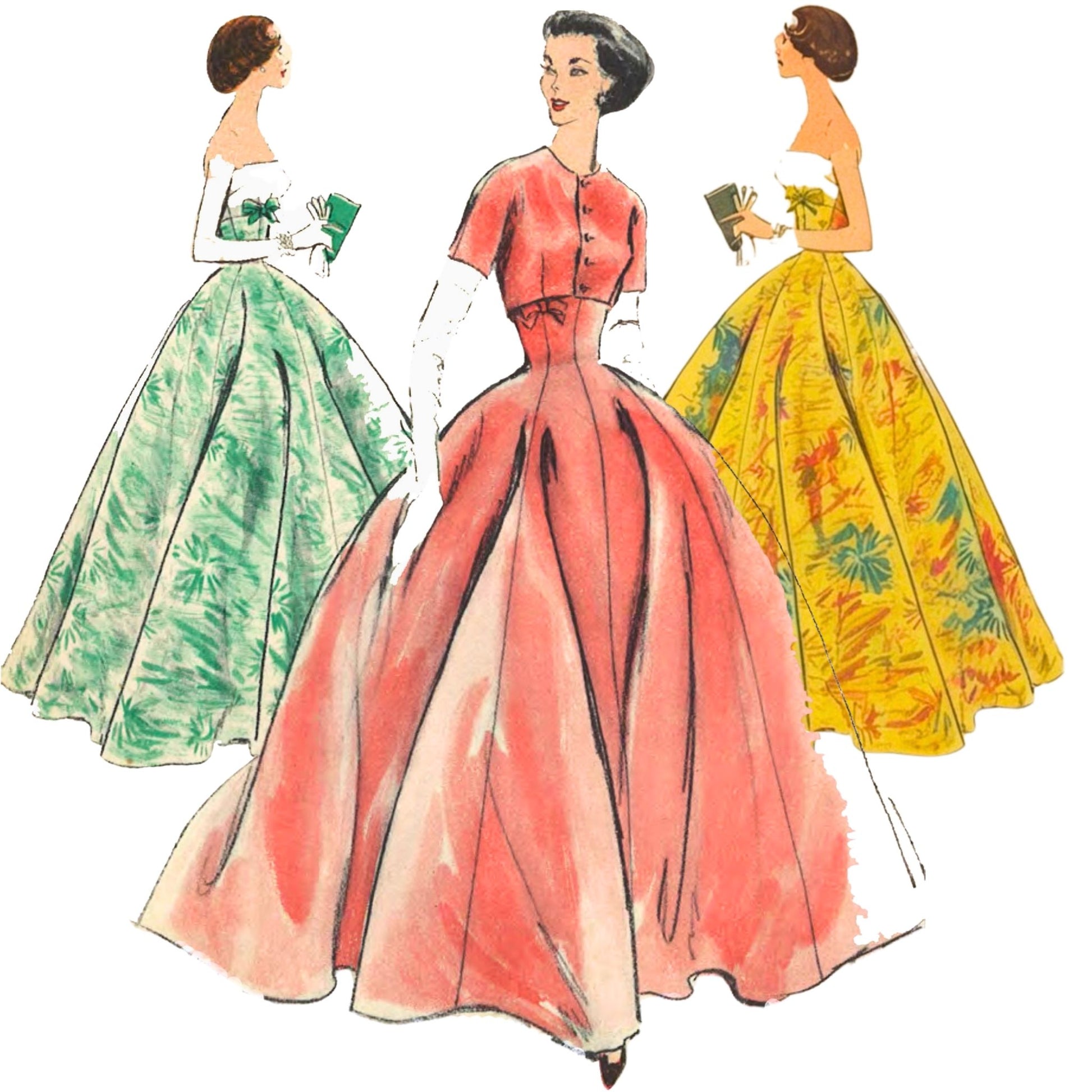 1950's Sewing Pattern: Vogue Evening or Ball Gown & Bolero - Bust 31" Vintage Sewing Pattern Company 1950's Sewing Pattern: Vogue Evening or Ball Gown & Bolero - Bust 31" Vintage Sewing Pattern Company