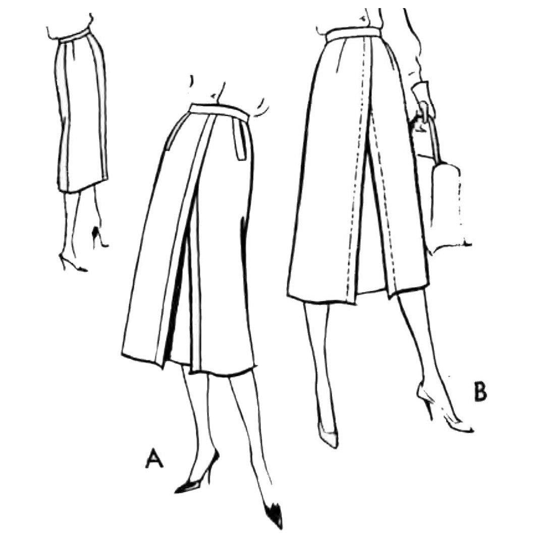 Line drawing of skirts