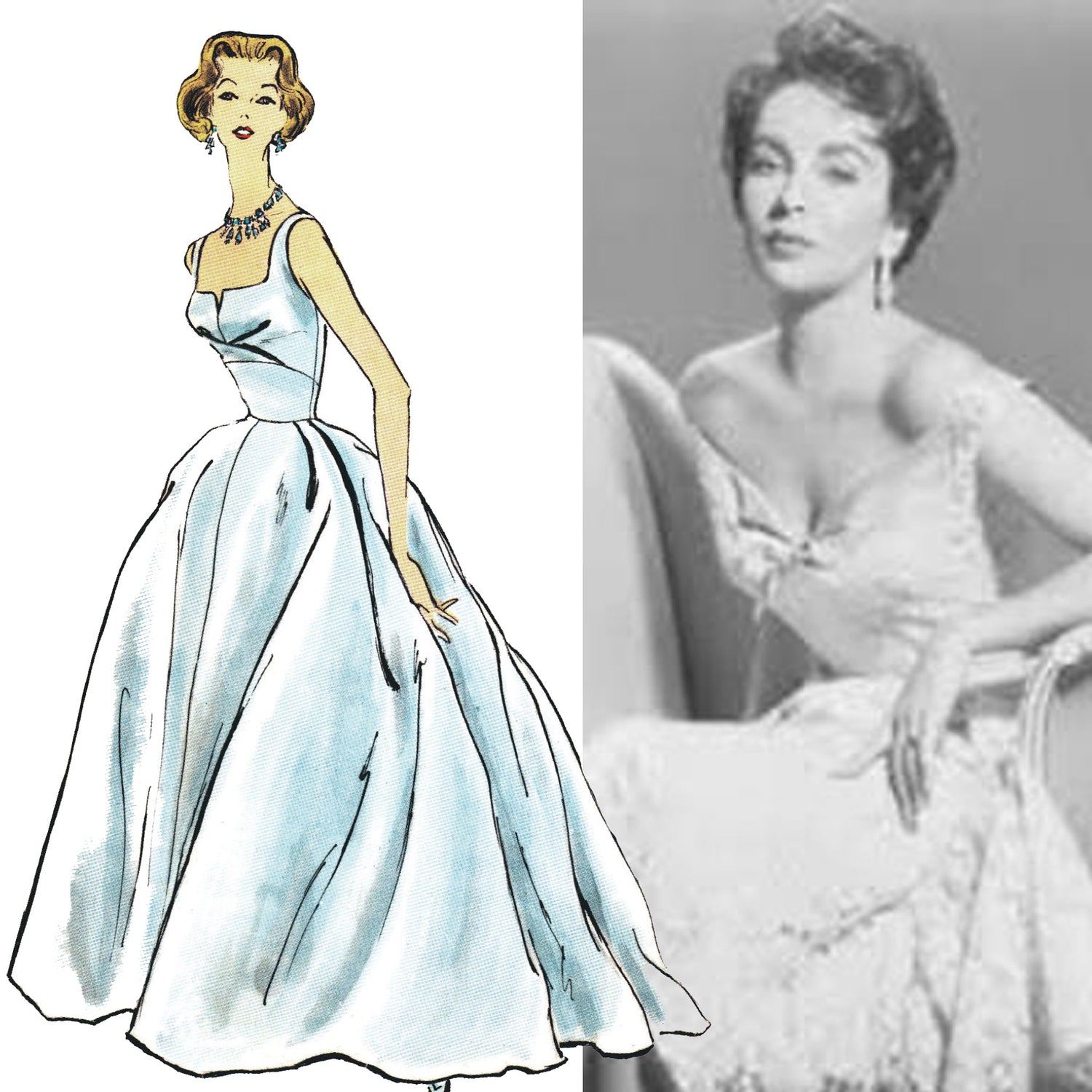 1950s Dreamy Dior Gown in Green Satin This fabulous off-shoulder gown in  green satin is from Dior's 