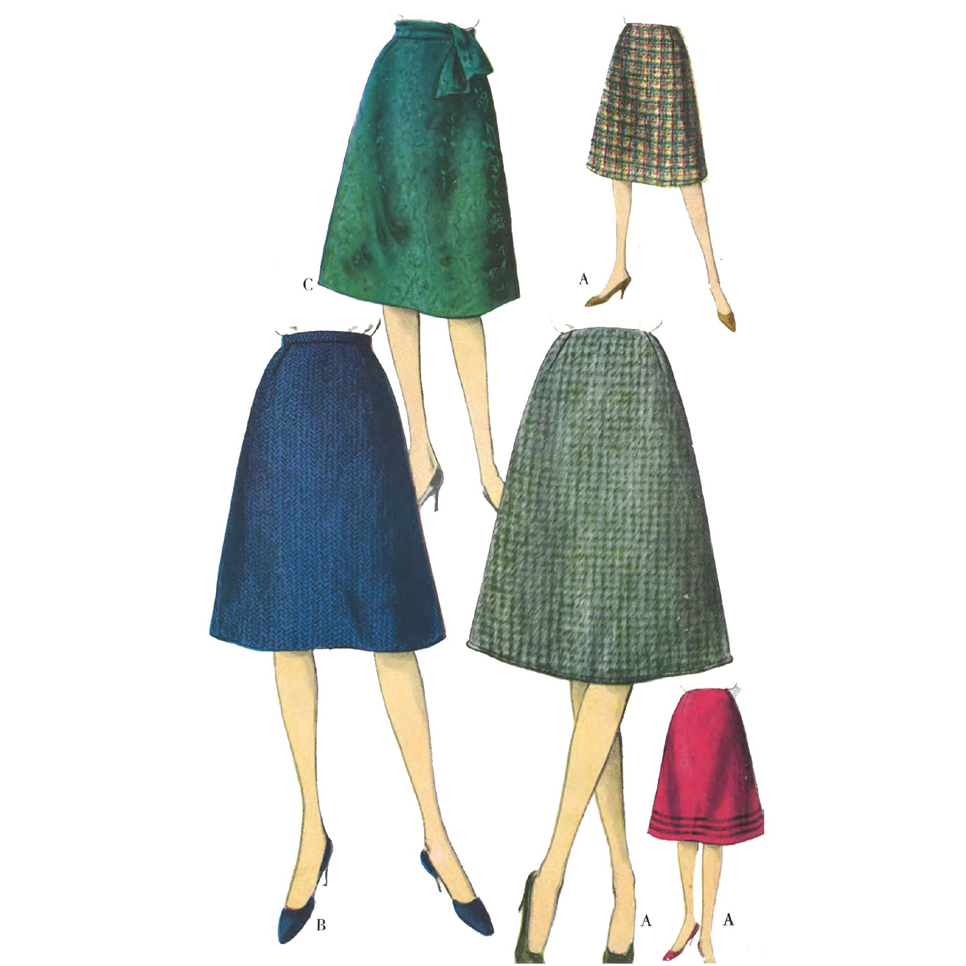 1960s Pattern, Flared Skirt, Easy to Make – Vintage Sewing Pattern