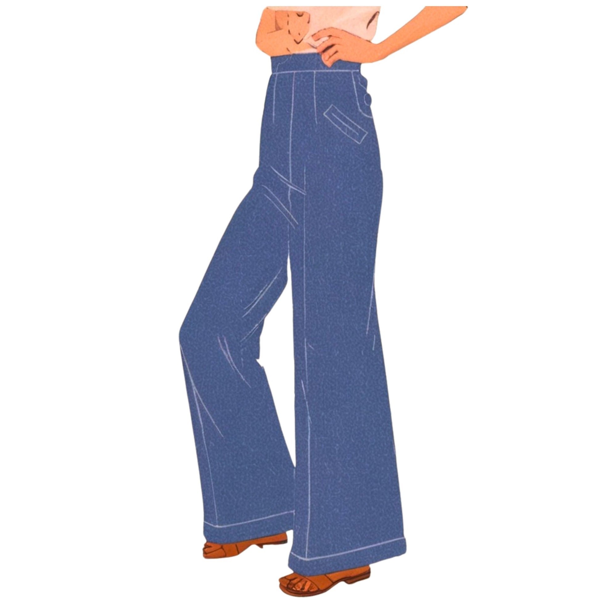 Cartamodello vintage degli anni '30: pantaloni a gamba larga da