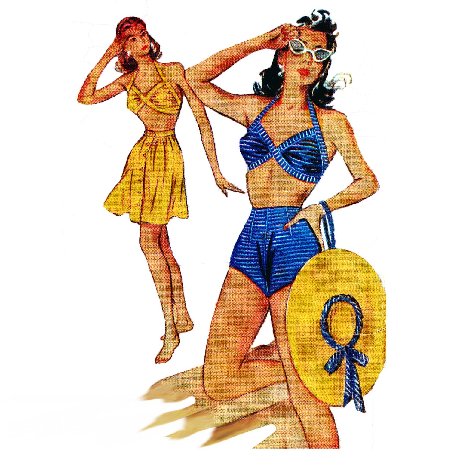 1940s Sewing Pattern, Bikini & Skirt - Bust: 36” (91.5cm