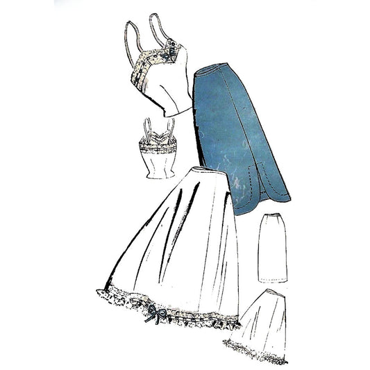 Lingerie - camisole and slip garments made with Weldons 3005 sewing pattern