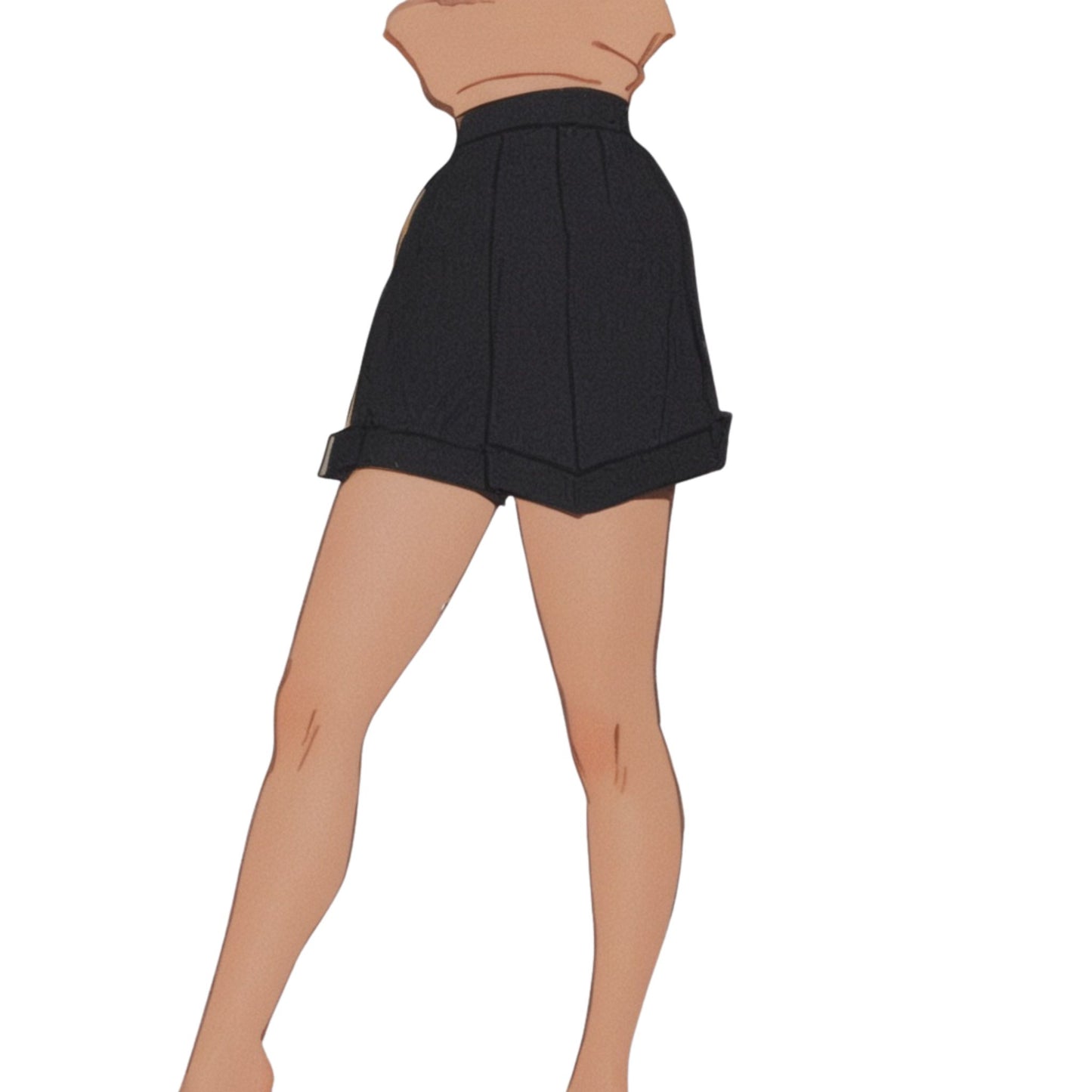 Model wearing shorts made from Weldons 5523 pattern