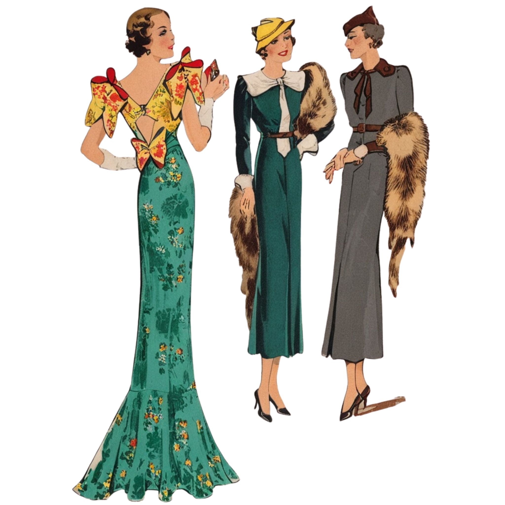 1930 年代のヴィンテージのドレスのパターン – Vintage Sewing Pattern