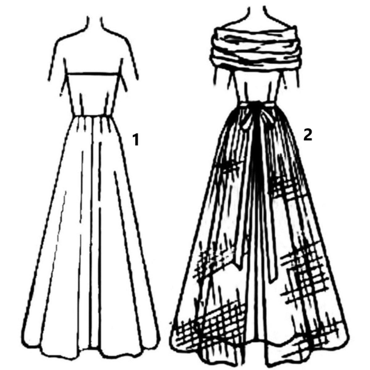 line drawing of dress