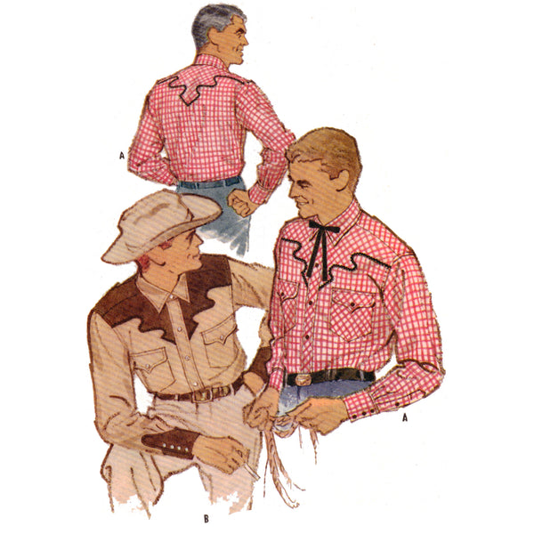 1960s Men’s Western Shirt Sewing Pattern - Chest: 46-48