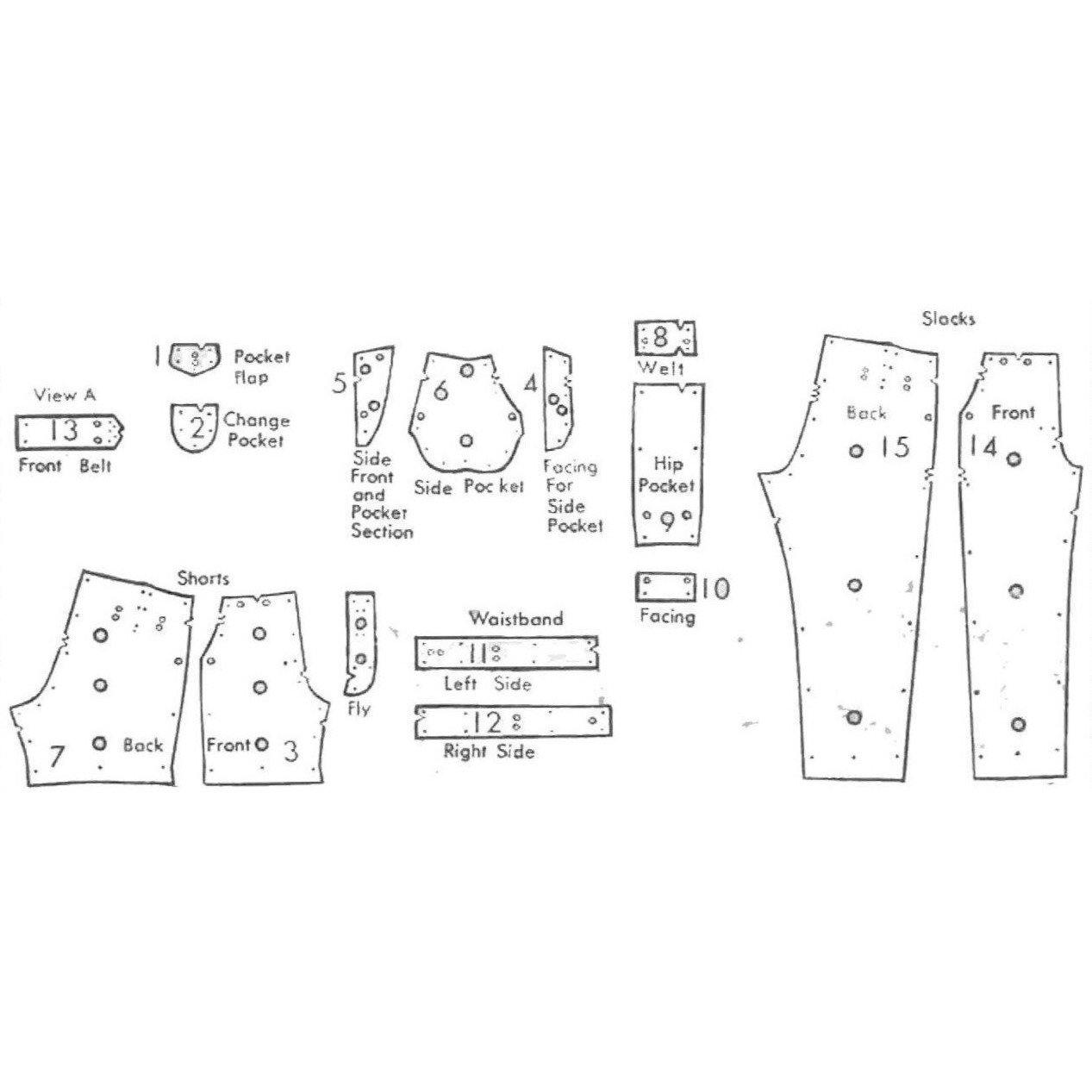 Classic Slack Pattern PDF - 1940s Pattern, Men's Slacks Pants Trousers Shorts - Waist 36” (9 ...
