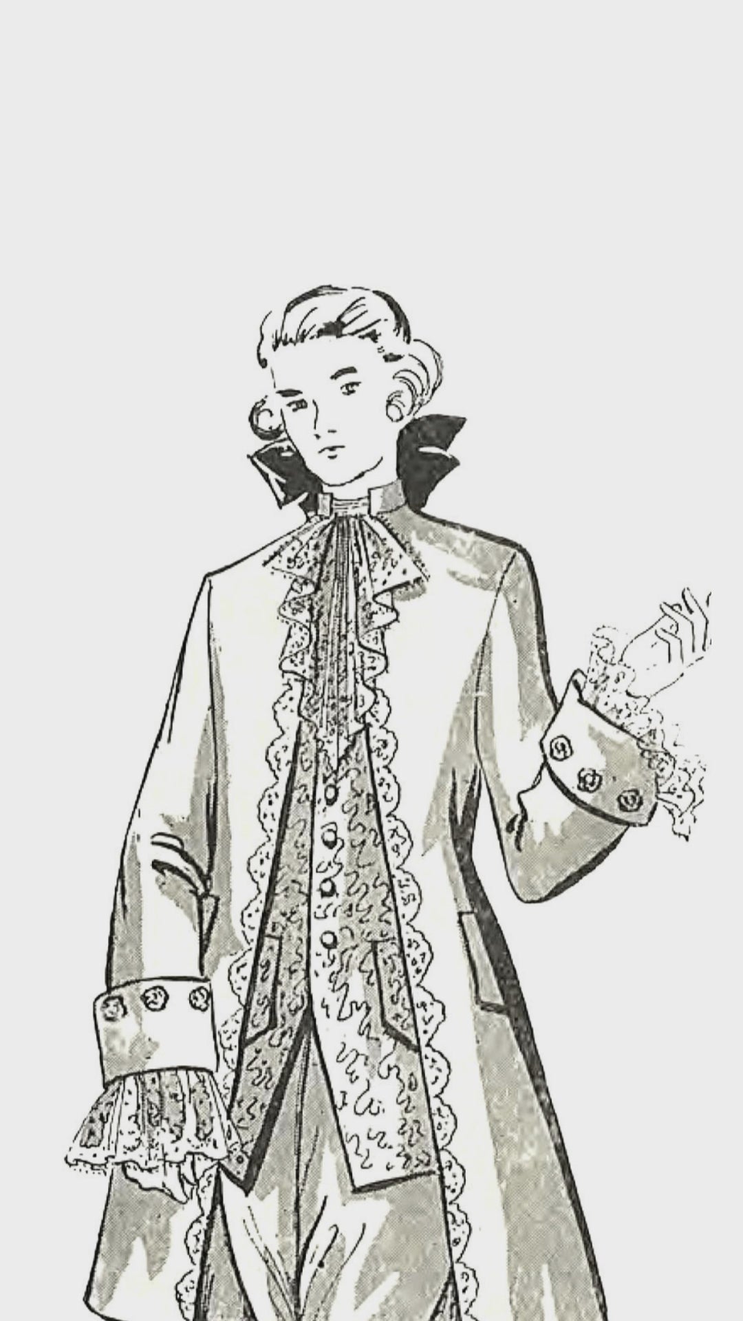 1700s Mr Teazle Costume sewing pattern video showing different variations.