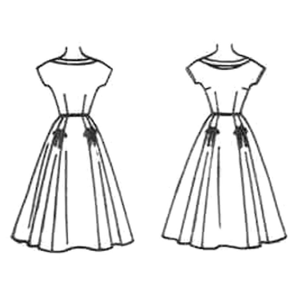 vintage fit and flare dress pattern 70s Dress Pattern - Vintage Fit and Flare Dress Pattern