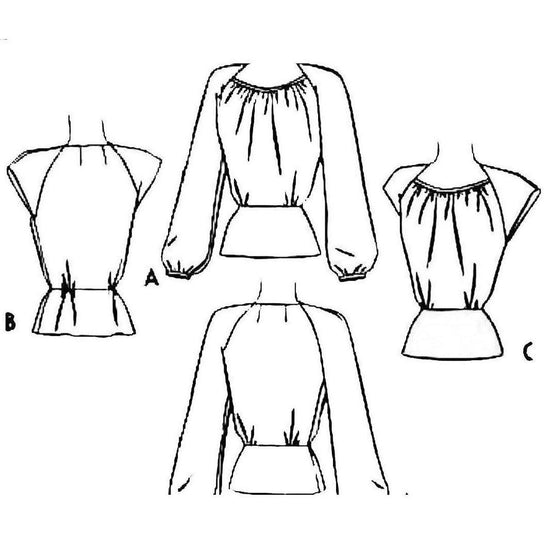1940s Pattern, Blouse with Gathered Neck in Three Styles - Bust 34” (8 ...