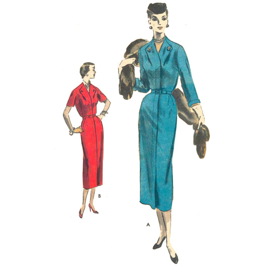 Padrão de costura   vintage dos anos 1950, vestido feminino slim fit – busto 32" (81,3 cm)