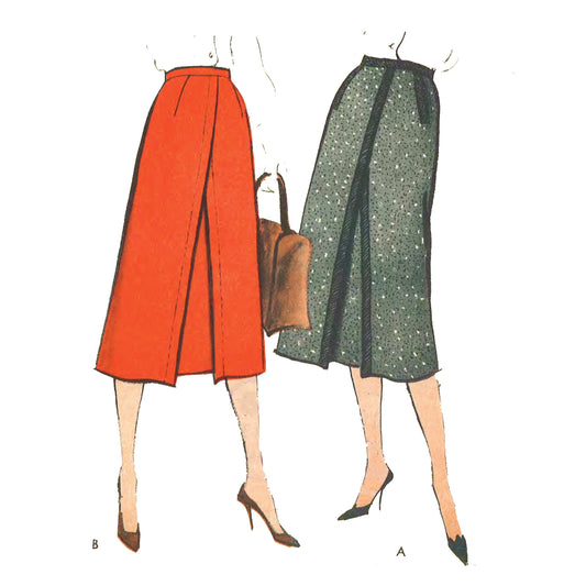 Década de 1950, falda de los años 50, patrón de costura de blusa, falda  completa, debajo de la rodilla, blusa a medida, tres cuartos y sin mangas