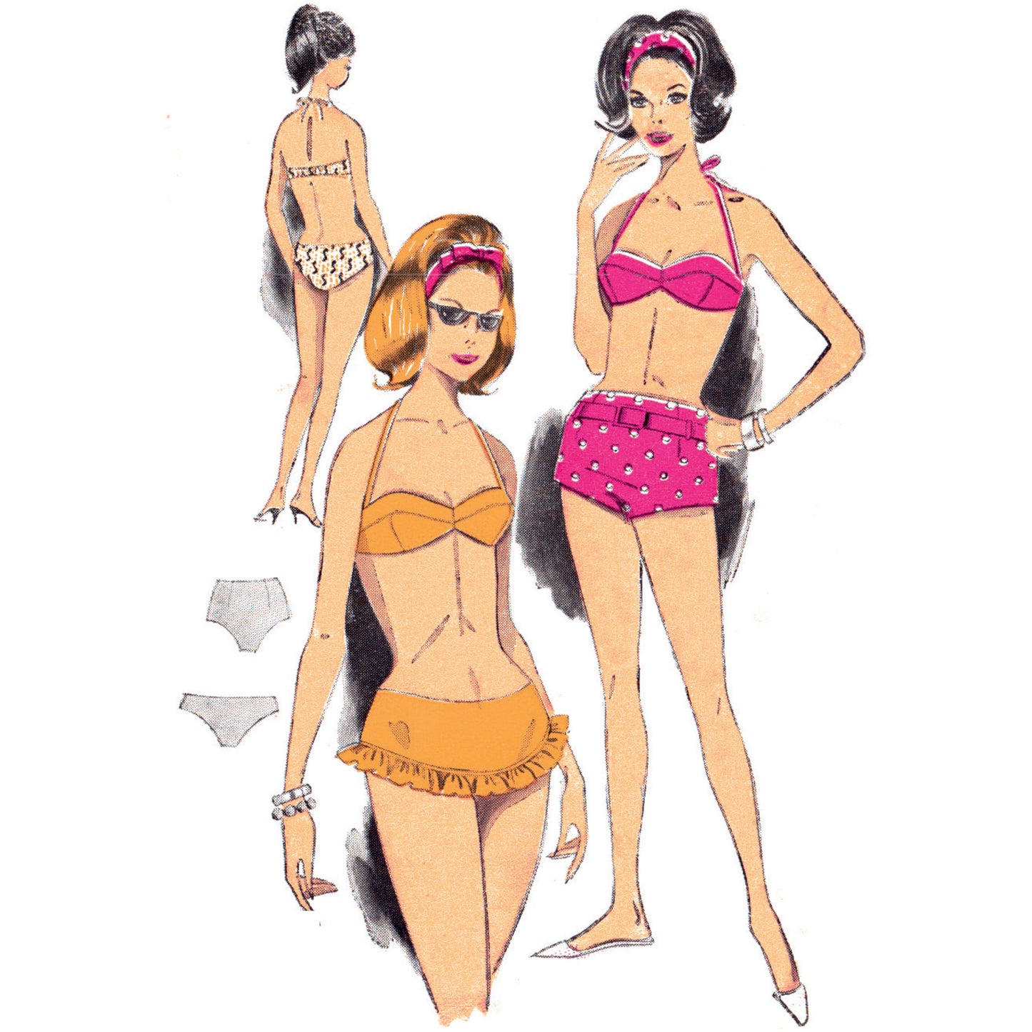 Model wearing Shorts, Bra and Bikini made from Weldons 8291 pattern