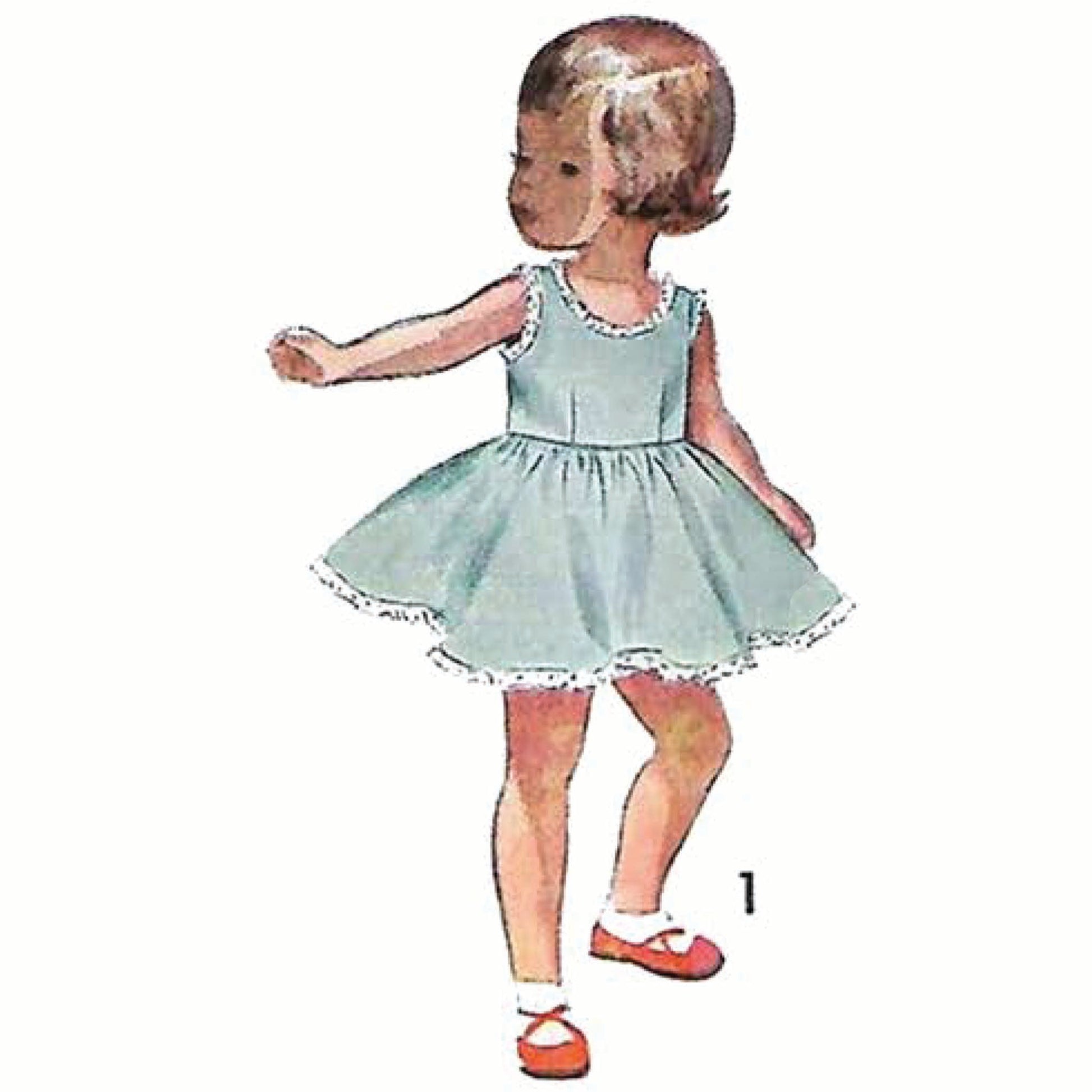 Child wearing slip dresses made using sewing pattern Simplicity 3296