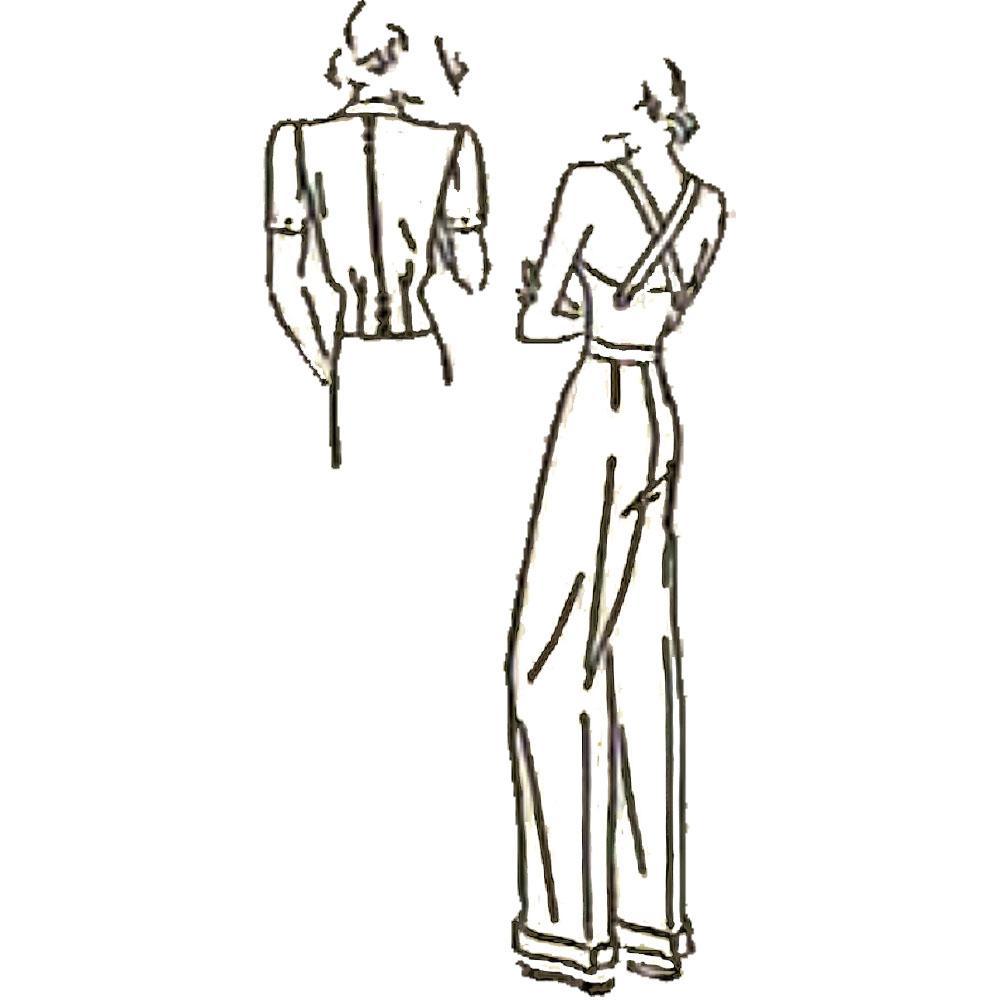 Line drawings of outfits.