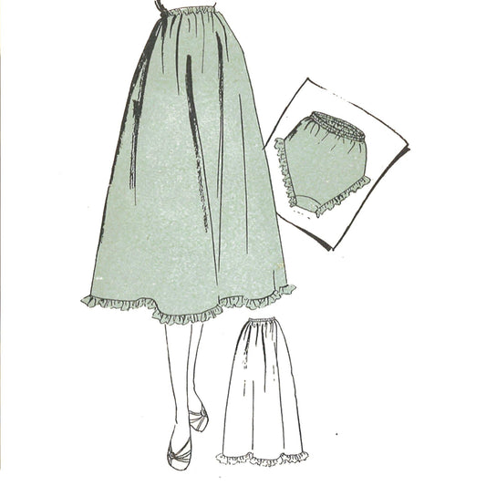 1950s vintage lingerie sewing pattern slip skirt tap shorts bra