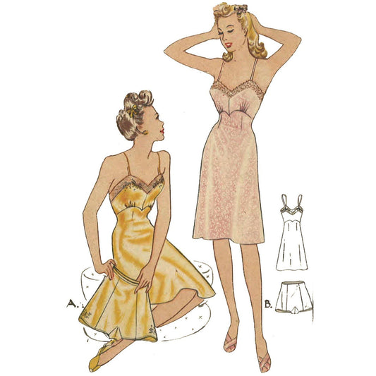 1940's Bra and French Knickers PDF Sewing Pattern Bust 38