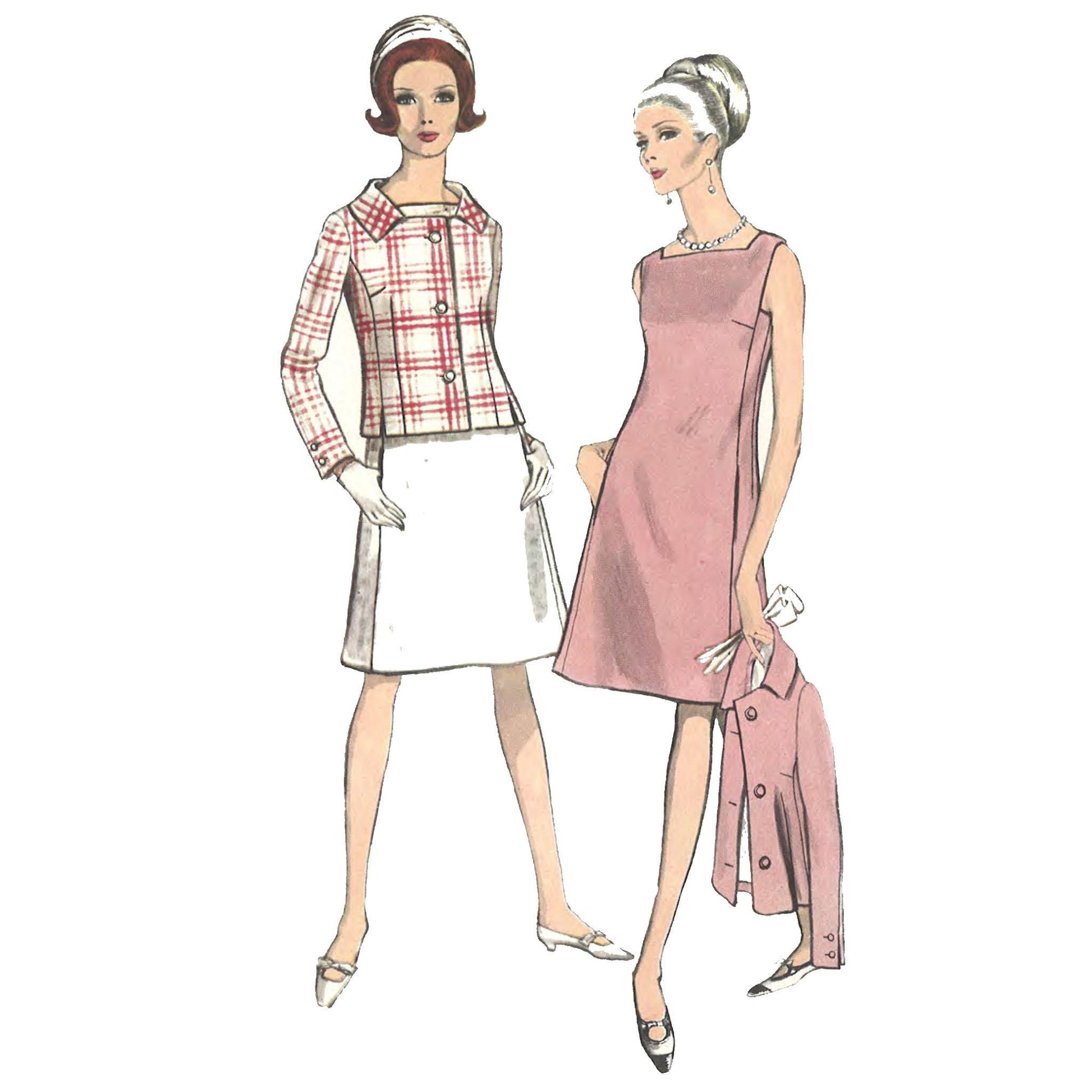 1960s Pattern, Women's Mod Dress & Jacket - Bust 36" (91.4cm) Vintage Sewing Pattern Company 1960s Pattern, Women's Mod Dress & Jacket - Bust 36" (91.4cm) Vintage Sewing Pattern Company