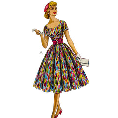 1950's Sewing Pattern: 50s Fit and Flare Dress - Bust 32 (81.3cm