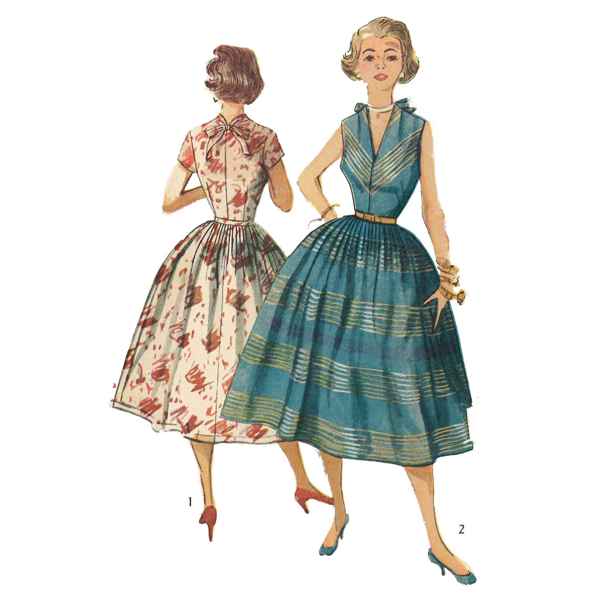 Vintage 1950's Sewing Pattern: Pretty Rockabilly Dress Vintage 1950's Sewing Pattern: Pretty Rockabilly Dress
