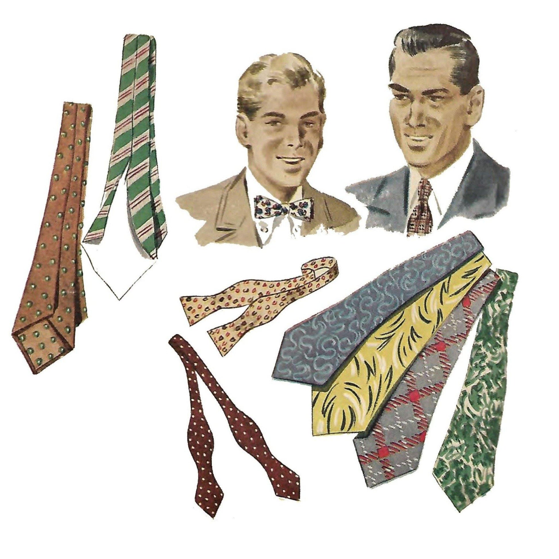 Sewing pattern illustration of men's ties