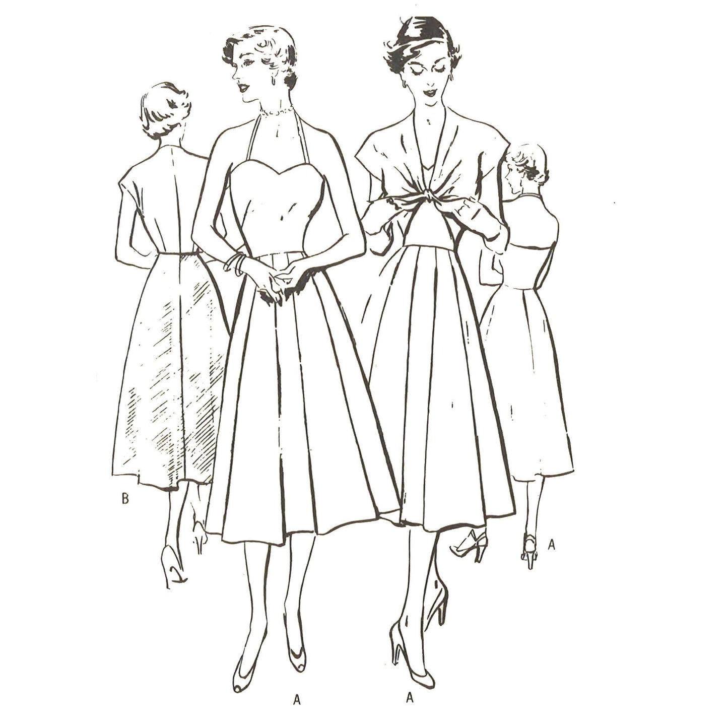 1950s Pattern, Halter Neck Sun Dress & Tie Jacket – Vintage Sewing ...