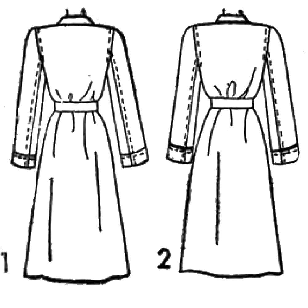 Line drawings of dressing gowns