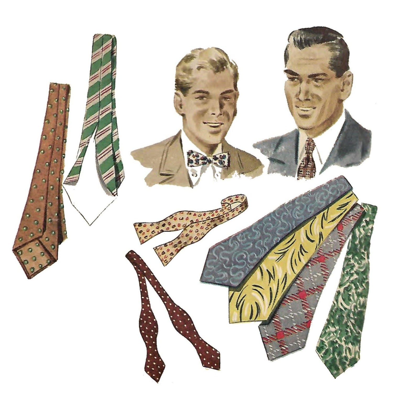 グッドロッキン50's  Hand Painted Pleated Monogram Tie
