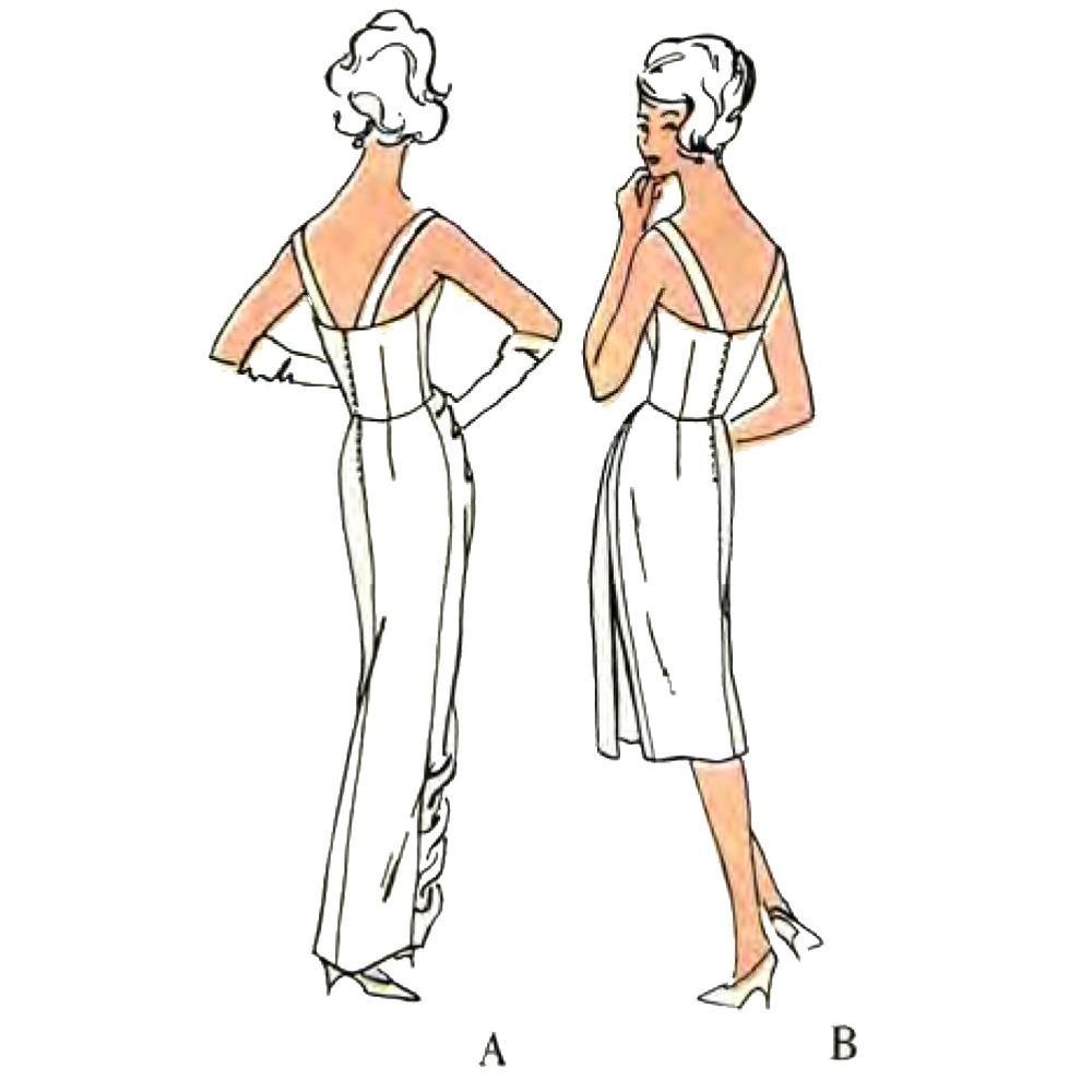 Line drawings of dresses.