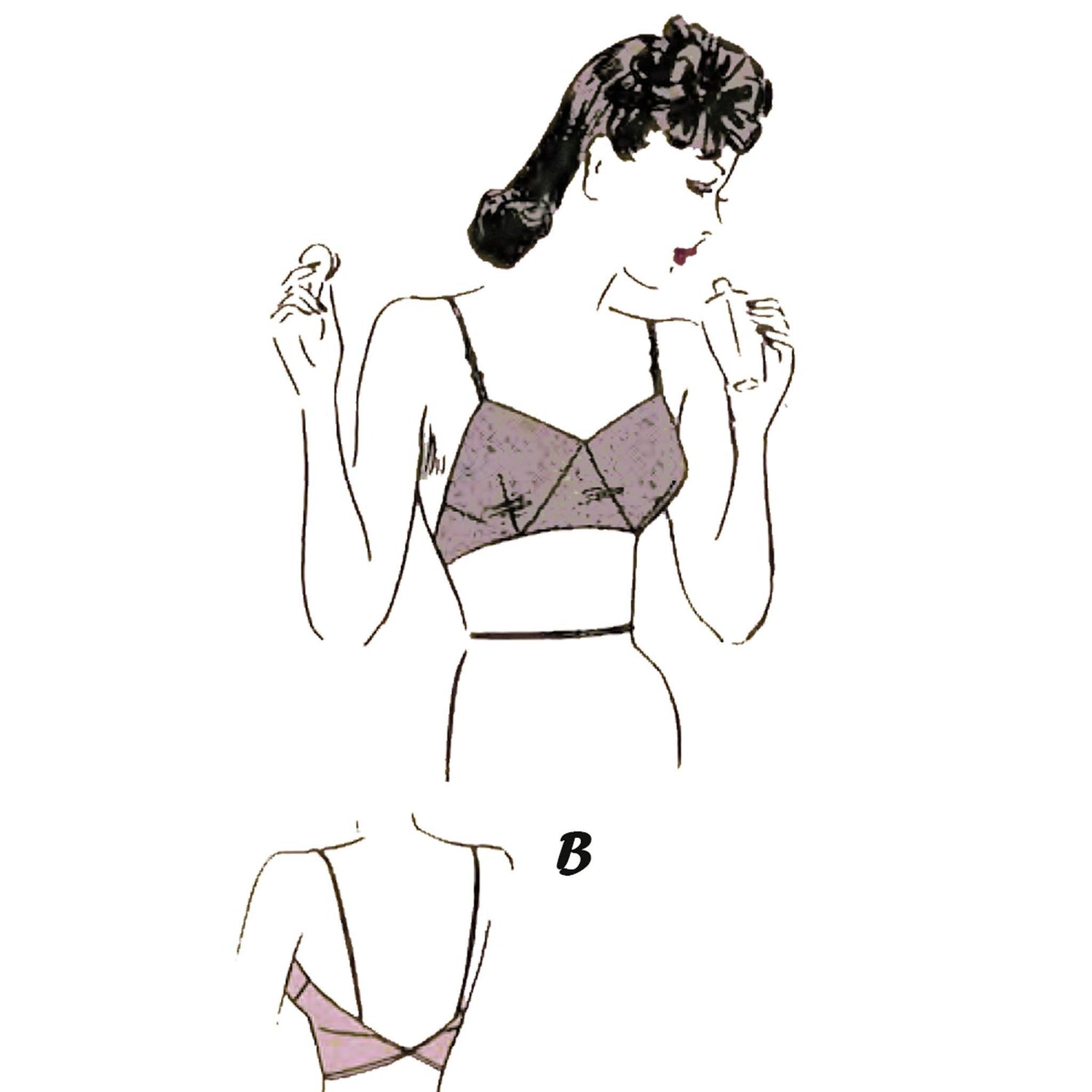 PDF - 1940s Sewing Pattern - Lady's Brassieres, Bra Lingerie WWII