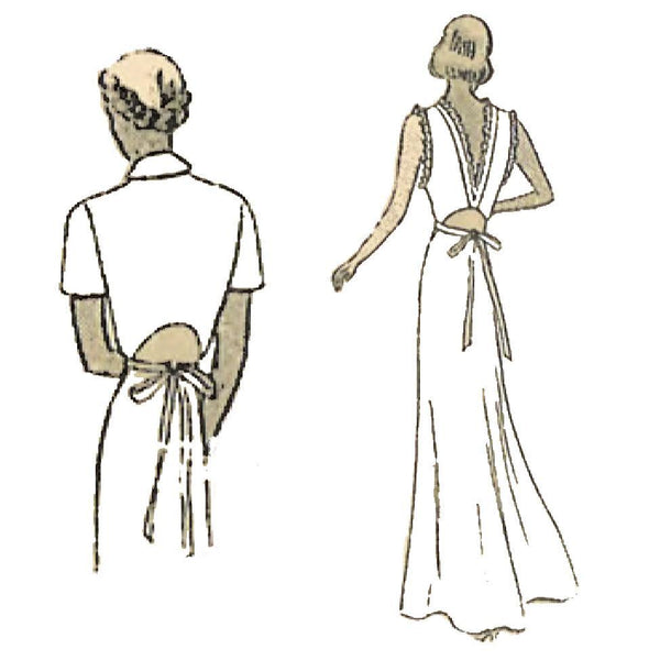 PDF - 1920s Sewing Pattern, One-piece Dress/Wedding Dress - Bust: 42” (106.7cm)- Download